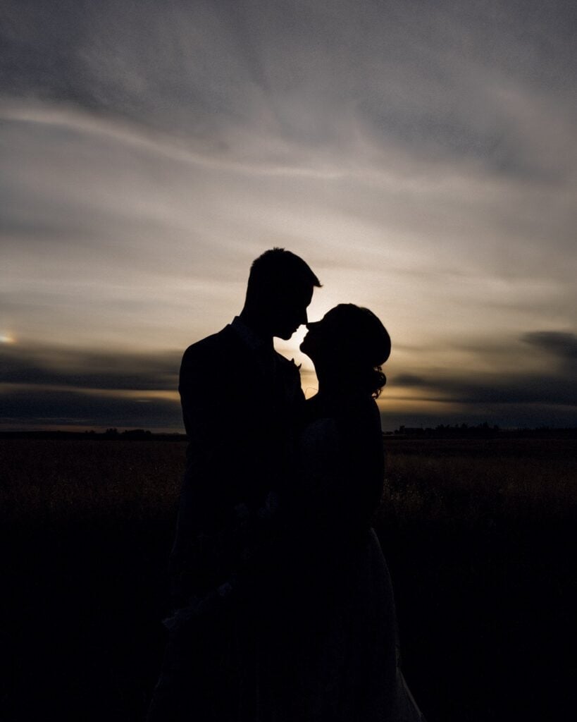 romantic sunset elopement photos