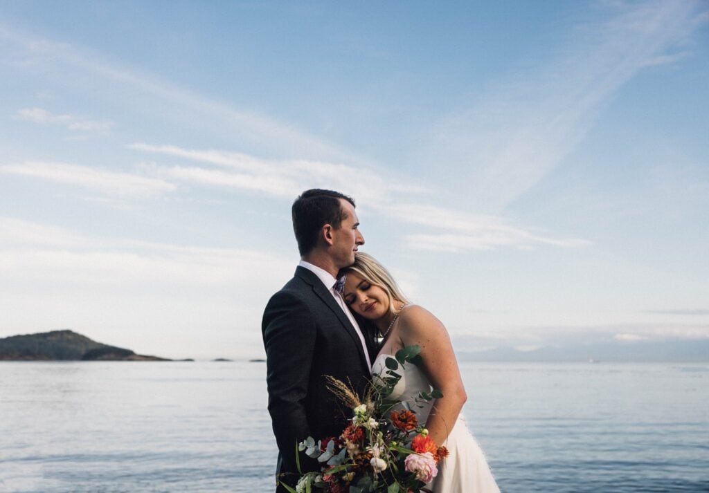 eloping in british columbia-  couple eloping in sooke bc