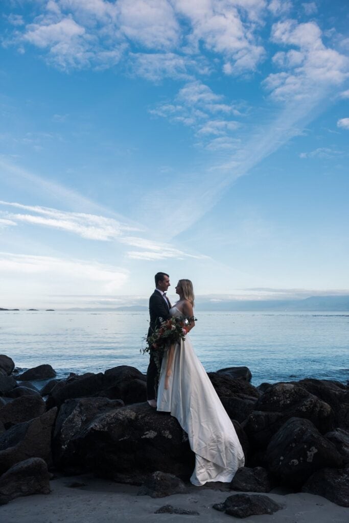 elopement beside the beach on vancouver island