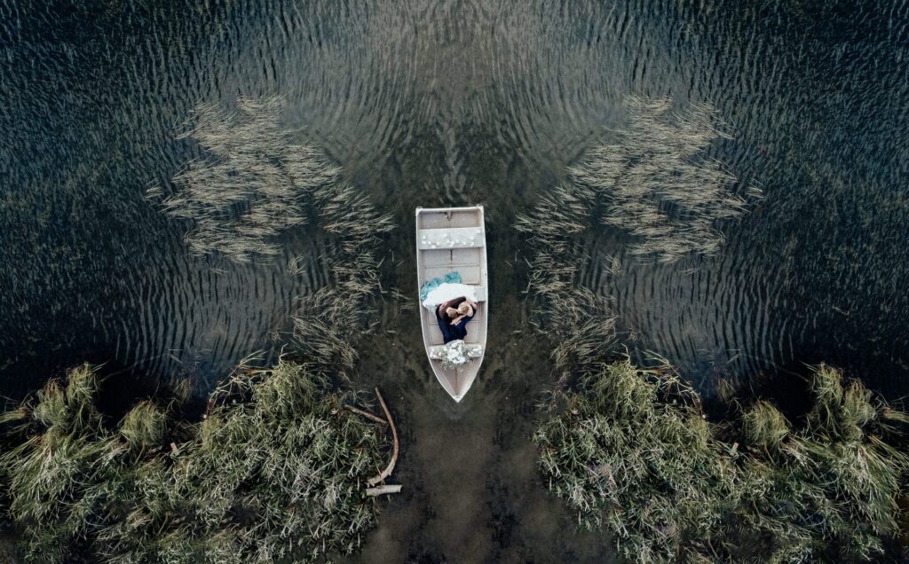 outdoor elopement ideas - canoe ride