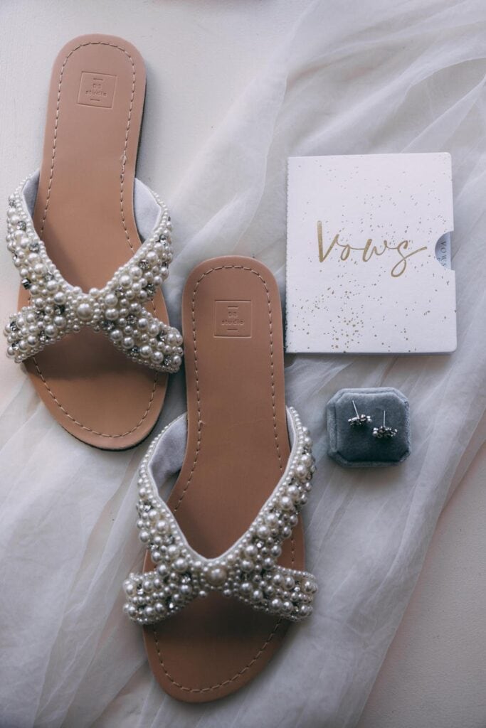 elopement shoes, vows and wedding rings
