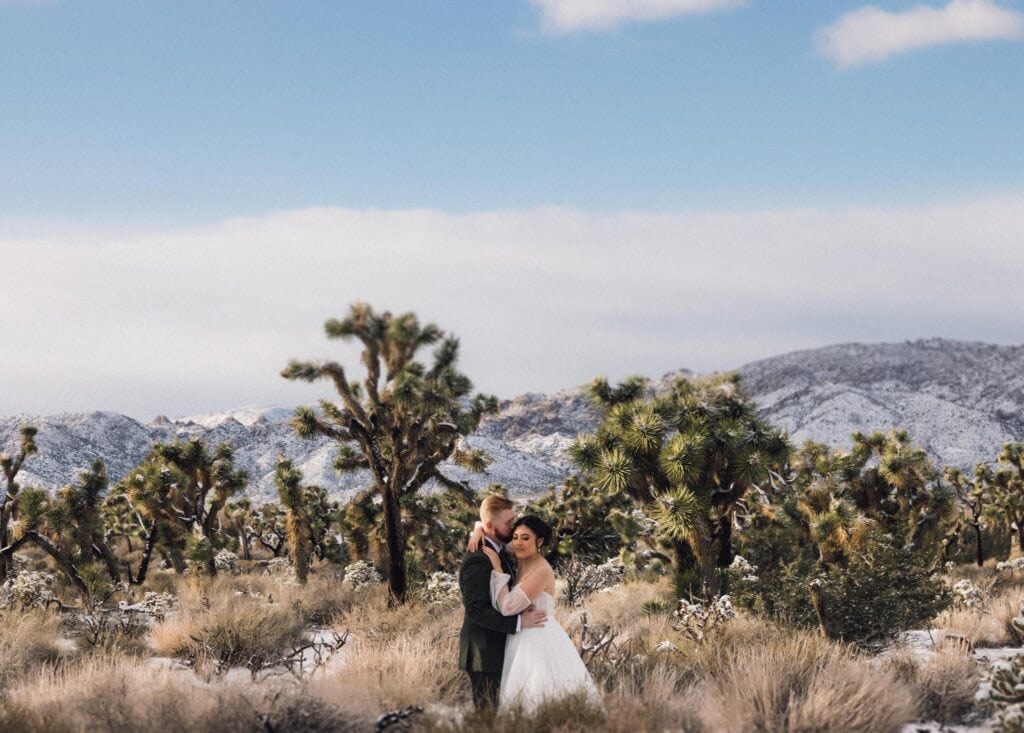couple dancing in the joshua trees