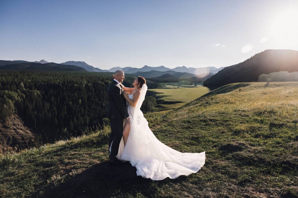 couple eloping in alberta with all inclusive elopement packages