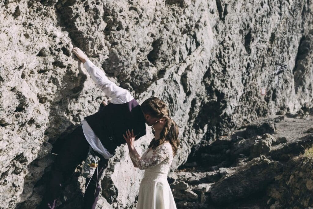 rock climbing at grassi lake