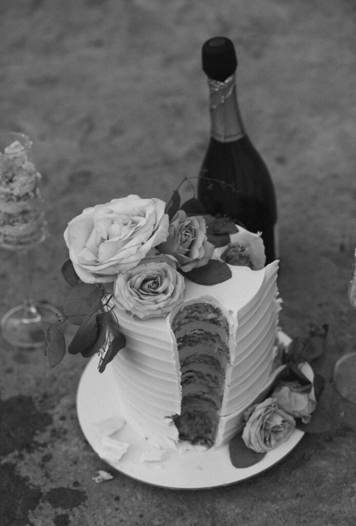 Cake and champagne celebration at Drumheller Hoodoos