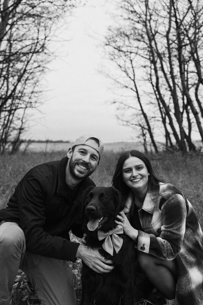 photo of couple with their dog
